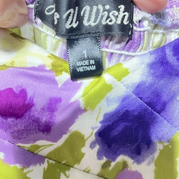 Floral Bubble Dress Junior’s Size 1 spaghetti strap - Picture 15 of 17